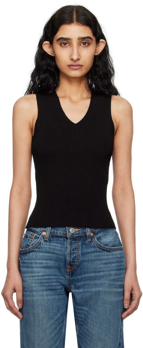 Shop Recto Black Fitted Tank Top