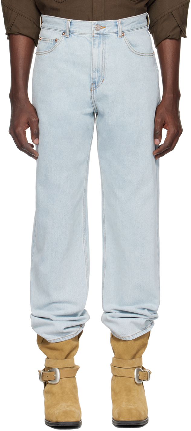 Blue Vintage Washing Jeans by Recto on Sale