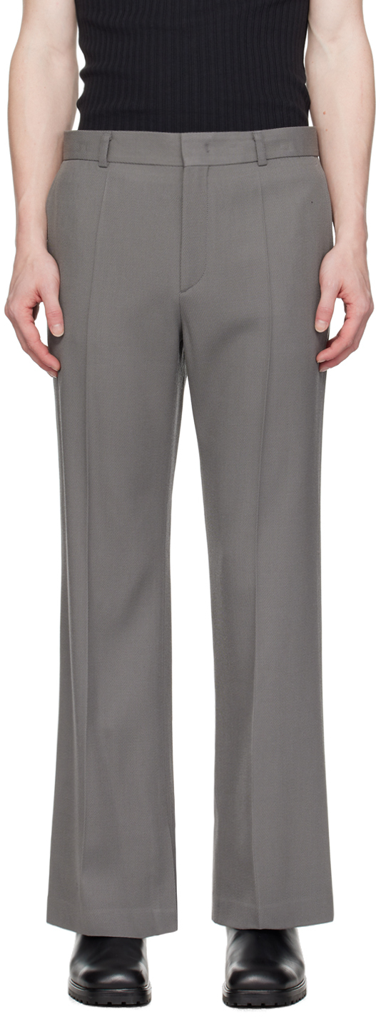 Recto Gray Groove Trousers In Grey
