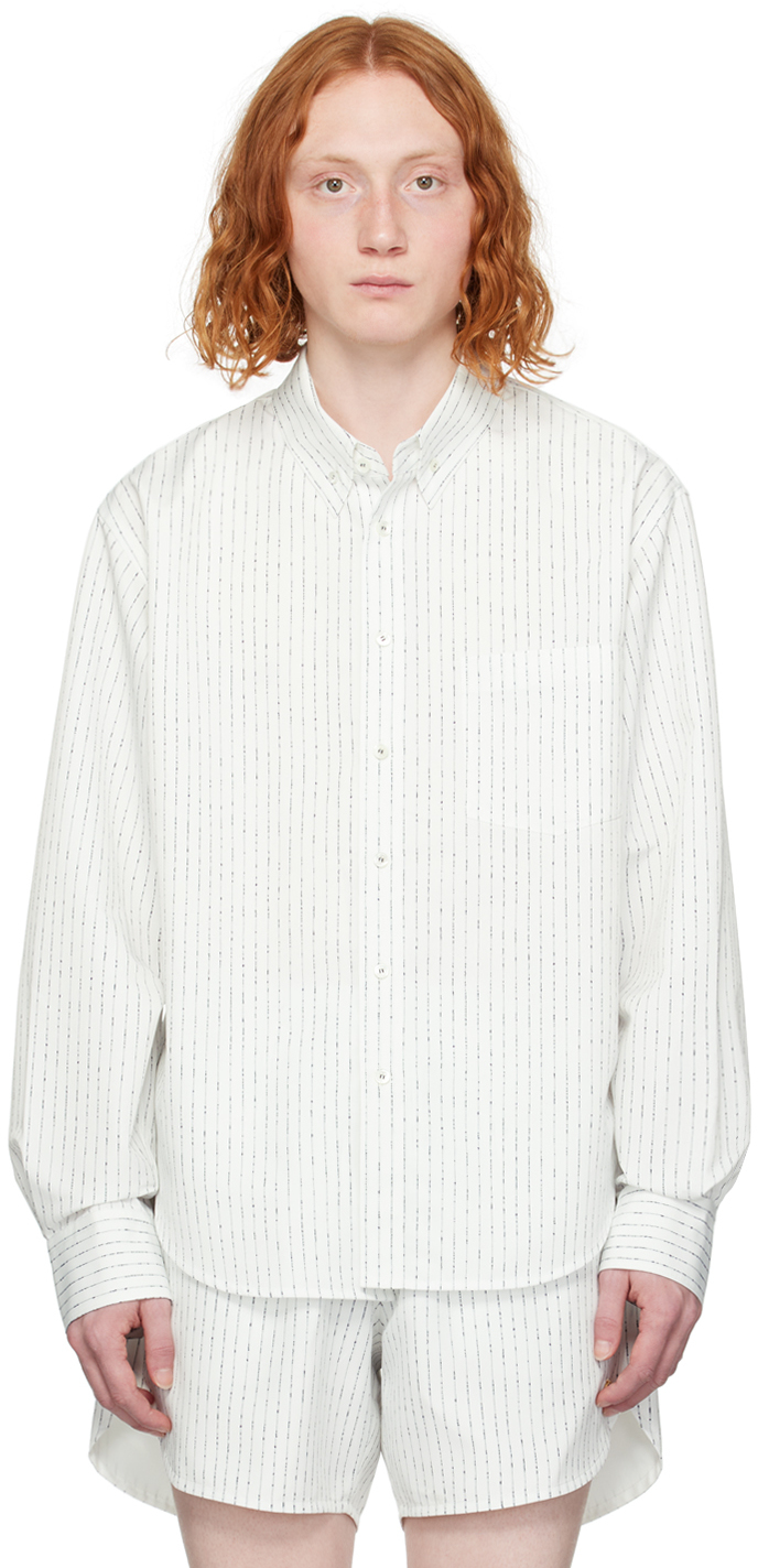 RECTO Off White Stripe Shirt SSENSE