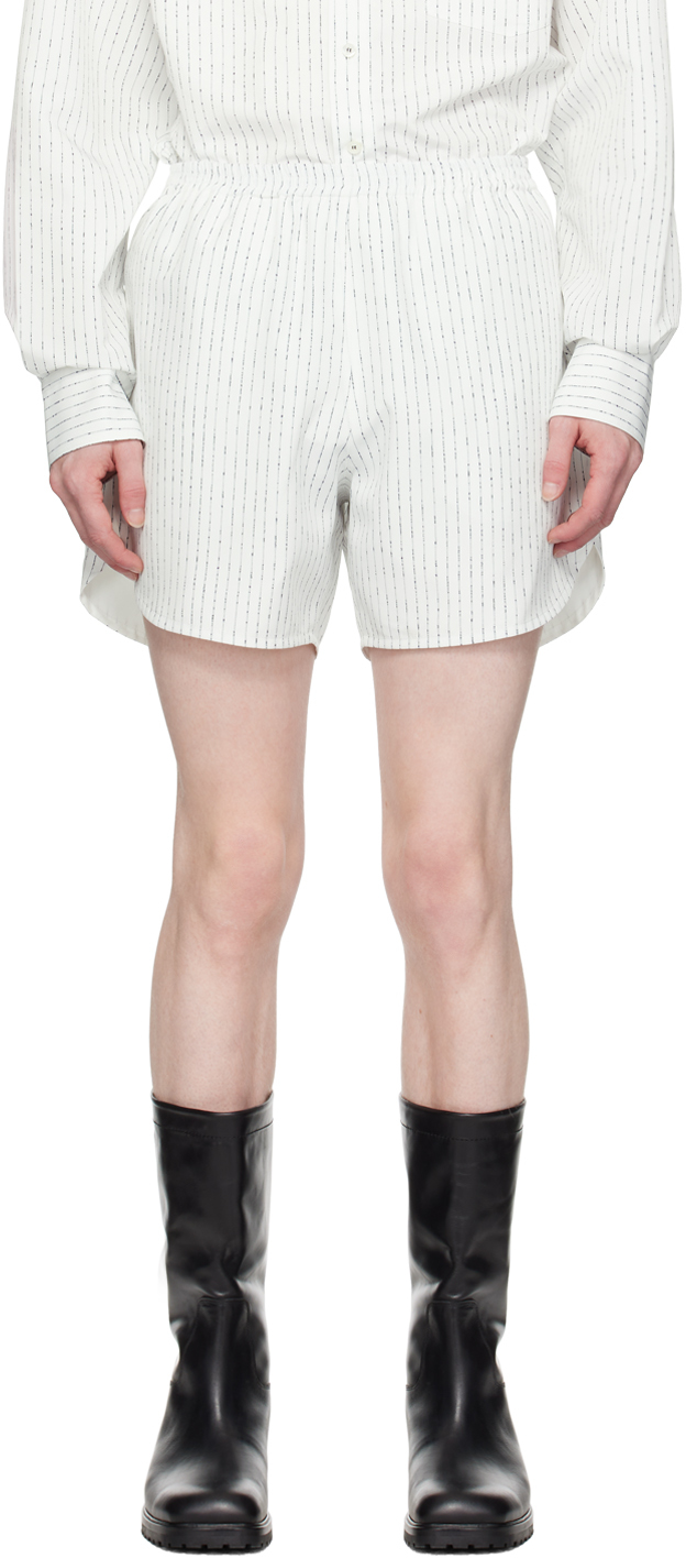 Recto Off-white Stripe Shorts In Off White