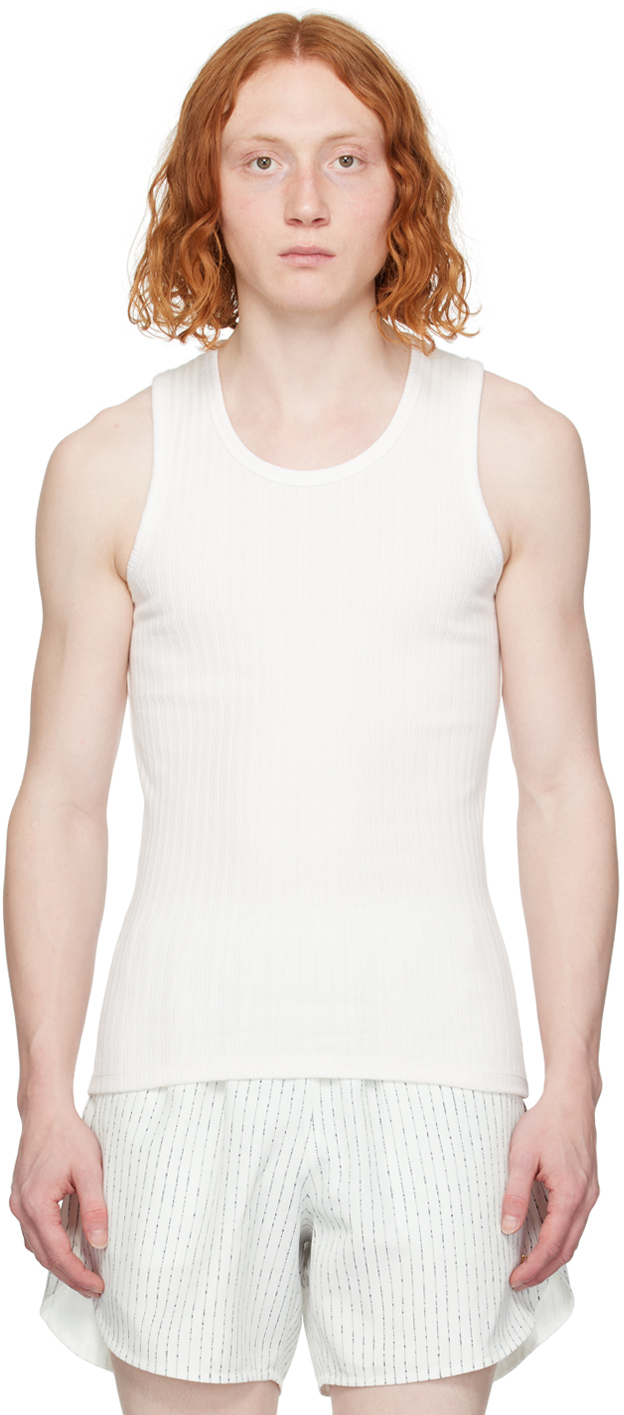Recto Off-white Jacquard Patch Tank Top In Off White