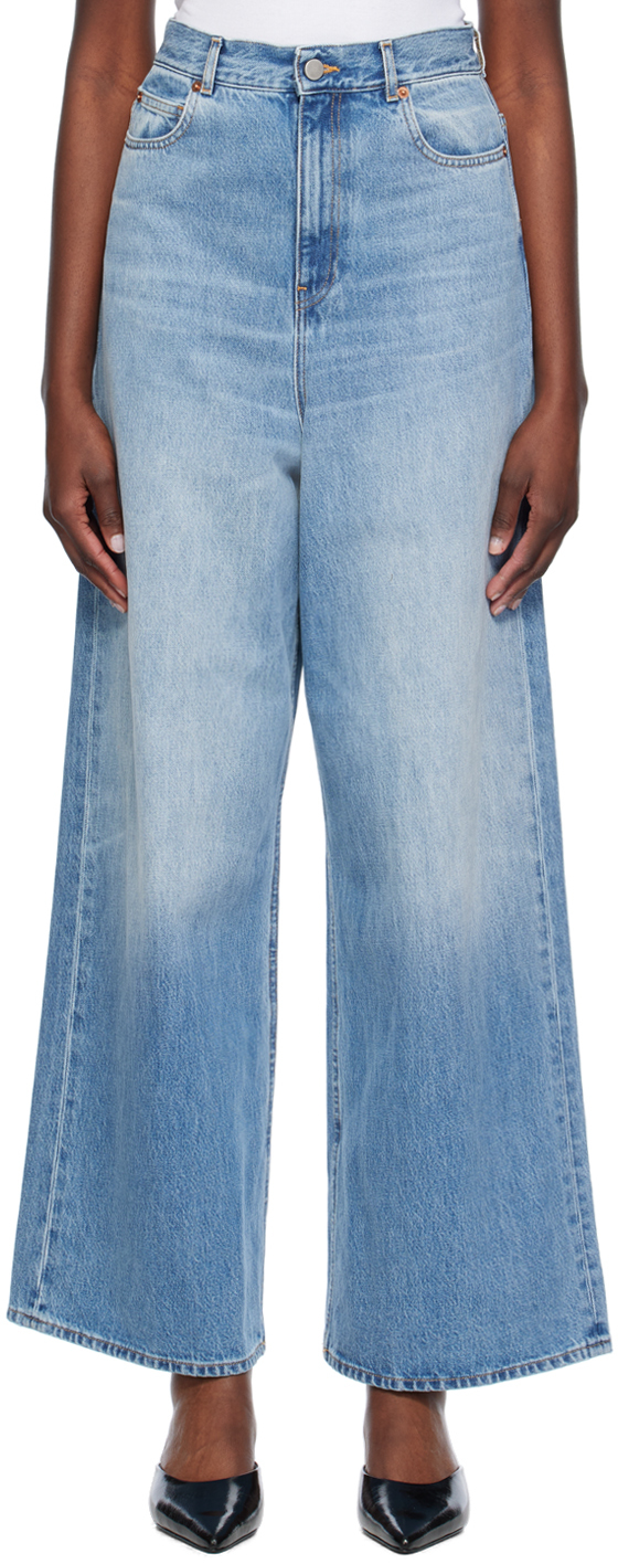 Shop Teurn Studios Blue Elvis Jeans In Blue Wash