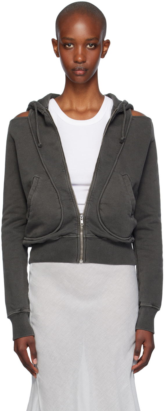 Shop Gimaguas Gray Gina Hoodie In Dark Grey