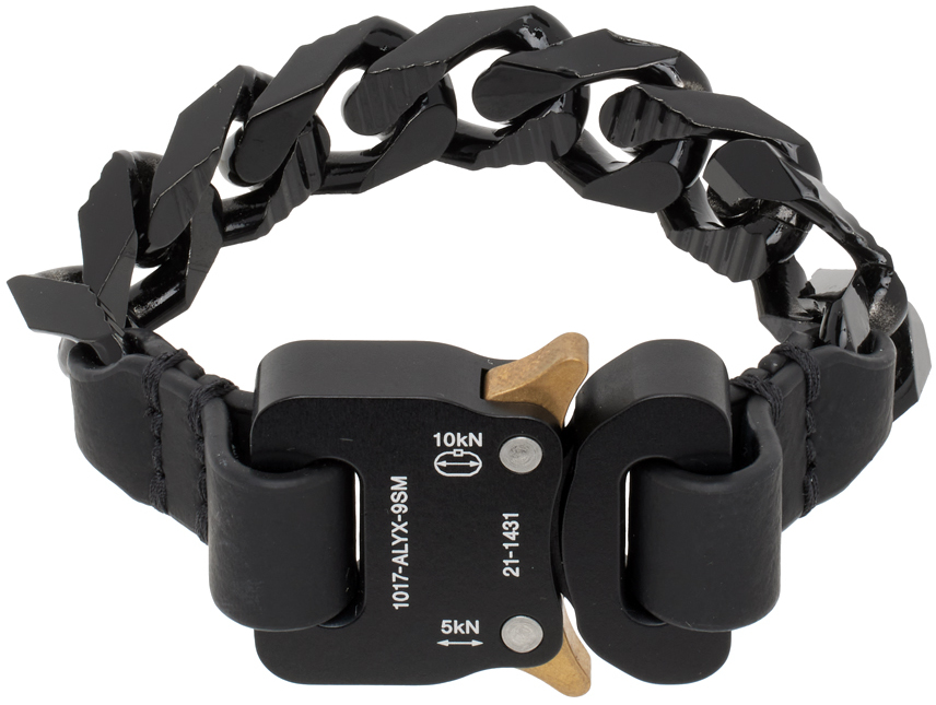 Shop Alyx Black Colored Chain Bracelet In Blk0001 Black