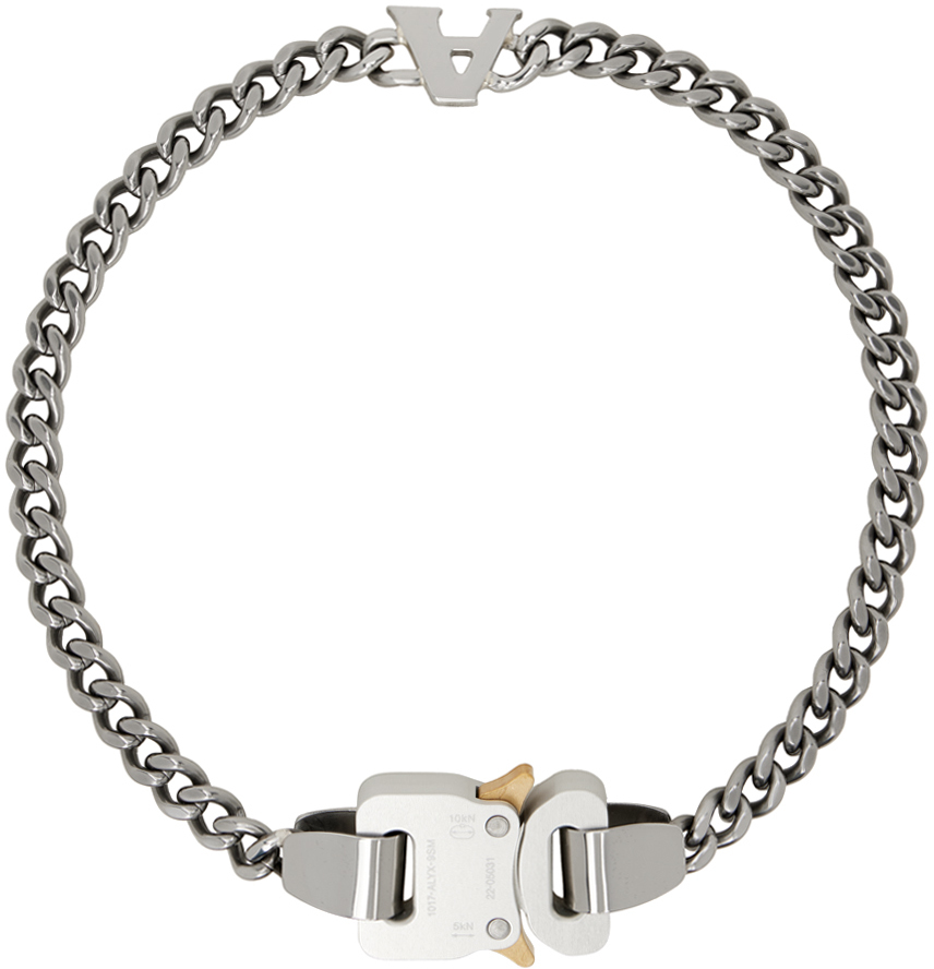 Shop Alyx Silver Buckle Charm Necklace In Gry0002 Silver