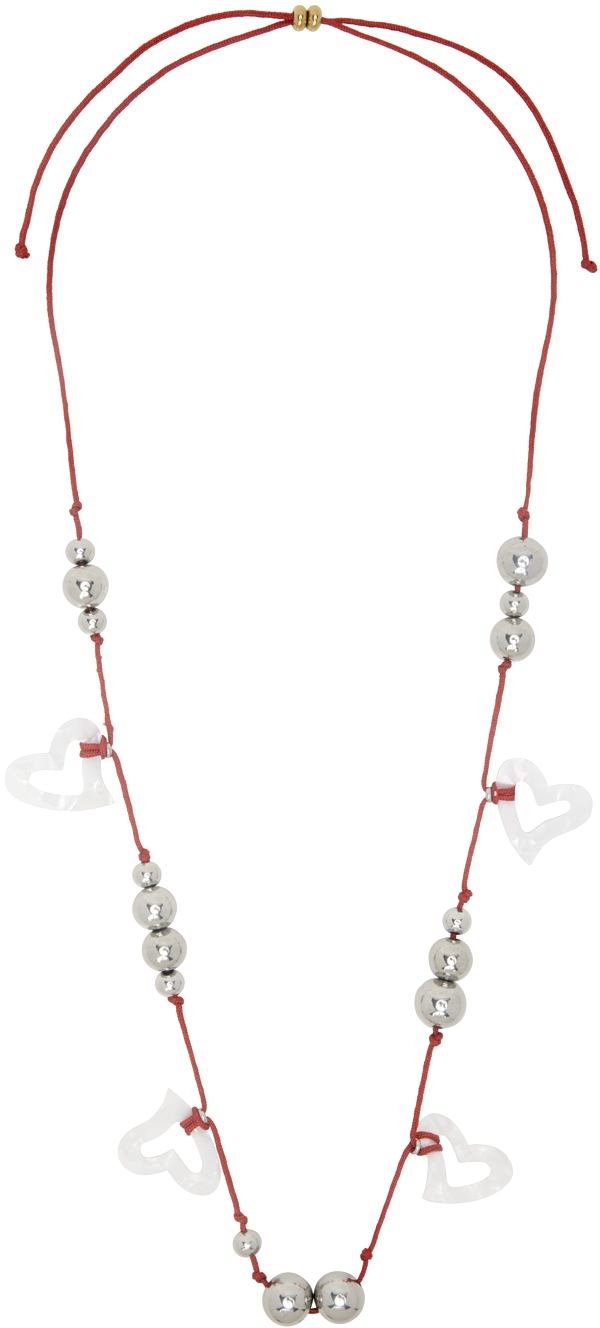 Shop Gimaguas Red Love Necklace In Black