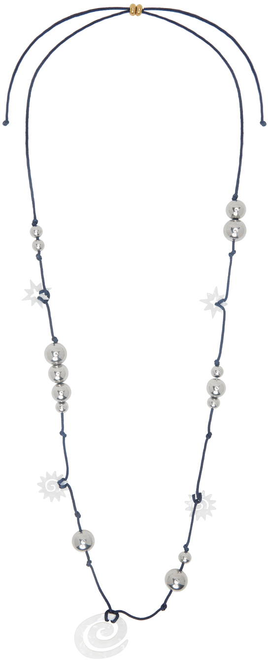 Navy Bola Necklace