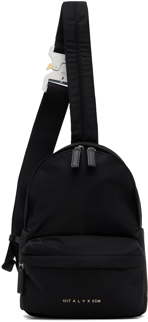 Shop Alyx Black Buckle Crossbody Backpack In Mty0001 Black/white