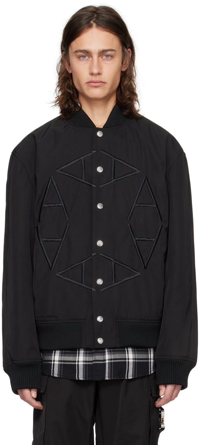 Alyx Black Embroidered Bomber Jacket In Blk0001 Black