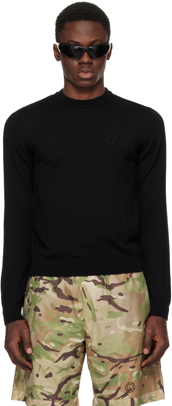 Alyx Black Embroidered Sweater In Blk0001 Black