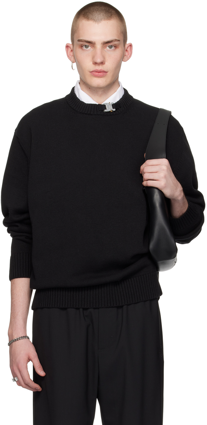 Shop Alyx Black Buckle Collar Sweater In Blk0001 Black
