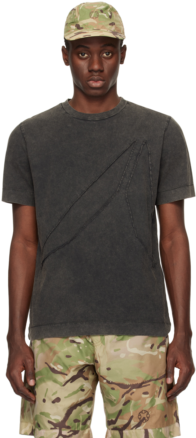 Alyx Intarsia-appliqué Cotton T-shirt In Blk0003 Washed Black