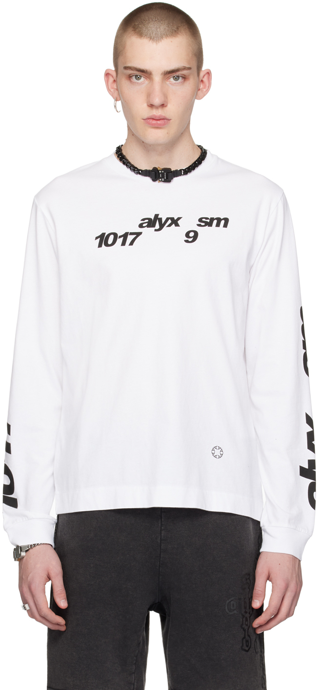 White Printed Long Sleeve T-Shirt