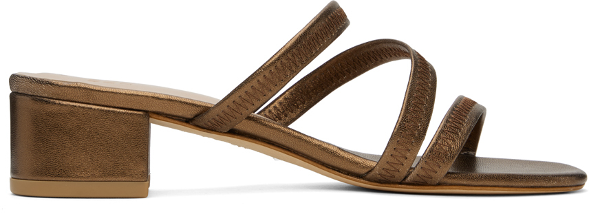 Maryam Nassir Zadeh Bronze Riviera Heeled Sandals In 632 Disco