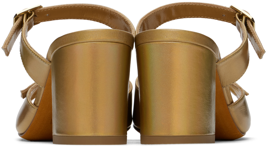 MARYAM NASSIR ZADEH GOLD UNA HEELED SANDALS 