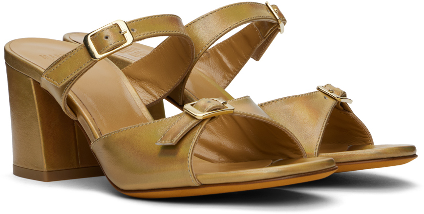 MARYAM NASSIR ZADEH GOLD UNA HEELED SANDALS 