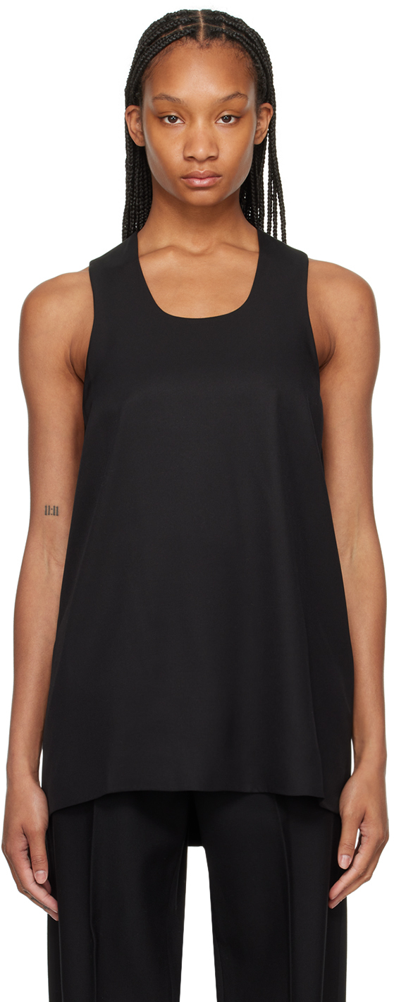 Shop Fear Of God Black Double Layer Tank Top In 001 Black