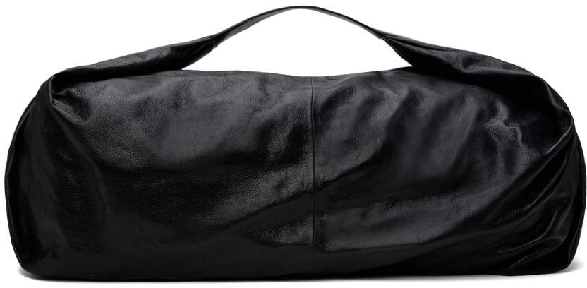 Black Leather Large Shell Bag