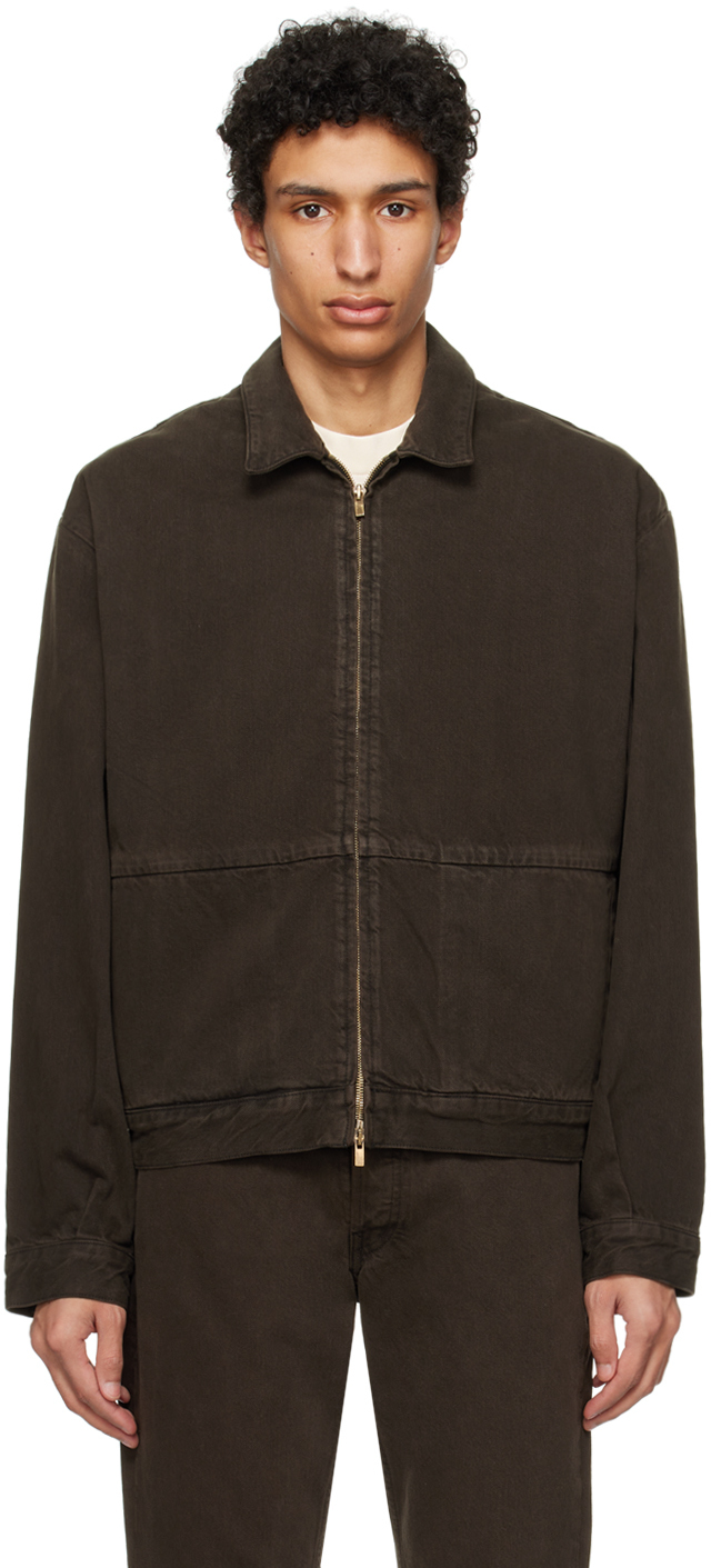 Shop Fear Of God Brown 8th Denim Jacket In Vintage Black