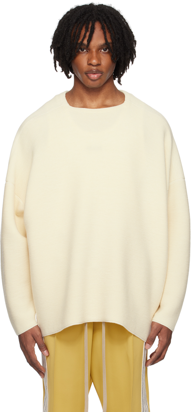 Shop Fear Of God Off-white Dropped Shoulder Sweater In Cream
