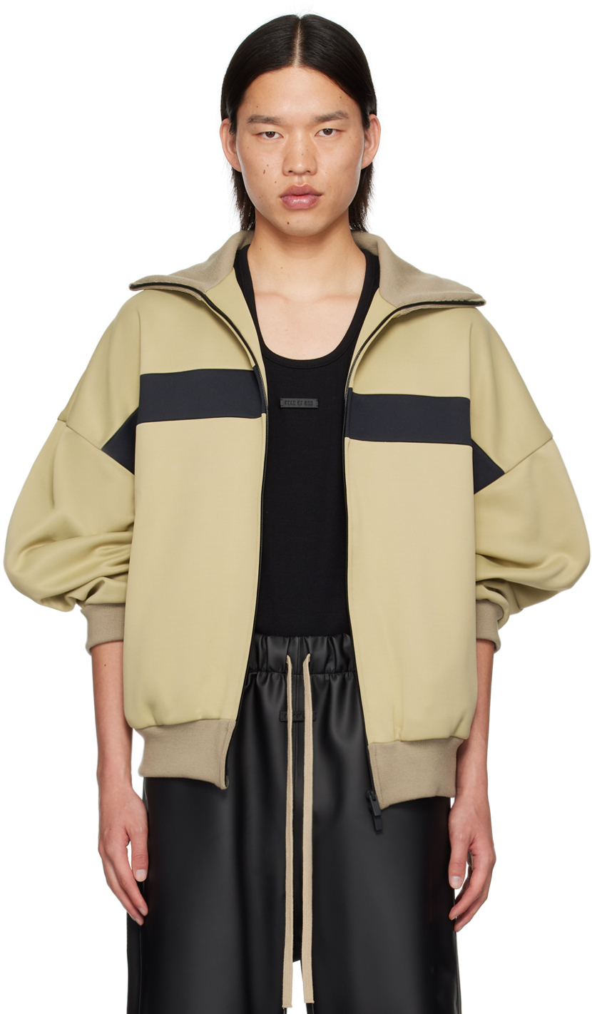 Shop Fear Of God Beige Stripe Track Jacket In Dune