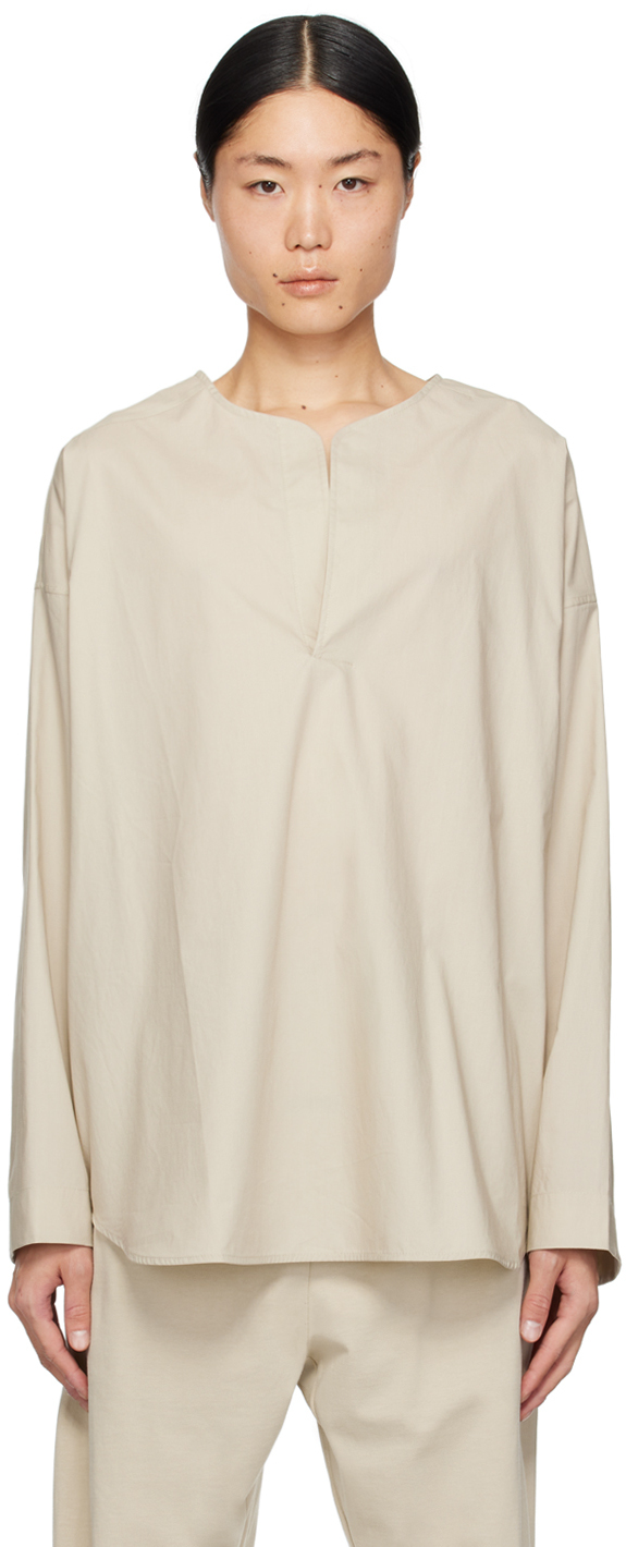 Fear of God Taupe Open Placket Henley