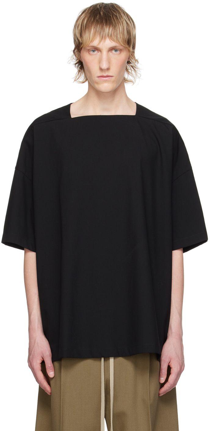 Shop Fear Of God Black Square Neck T-shirt