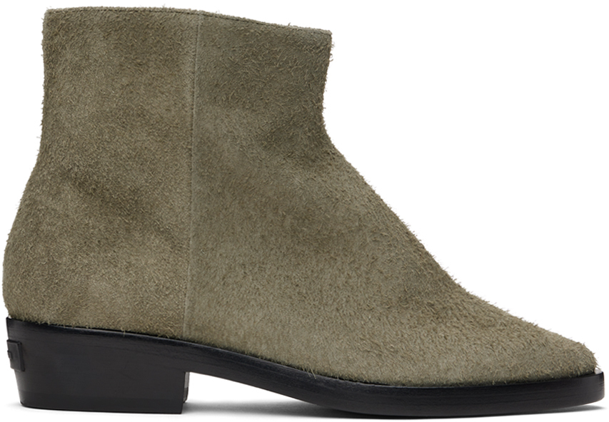 Shop Fear Of God Green Western Low Boots In Wolf