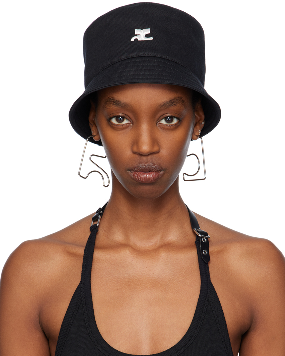 Courrèges Black Signature Bucket Hat