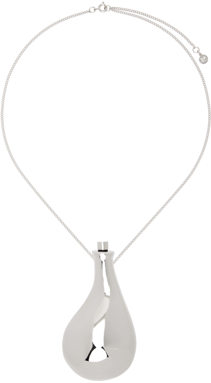 Shop Courrèges Silver Liquid Metal Necklace In 9000 Silver