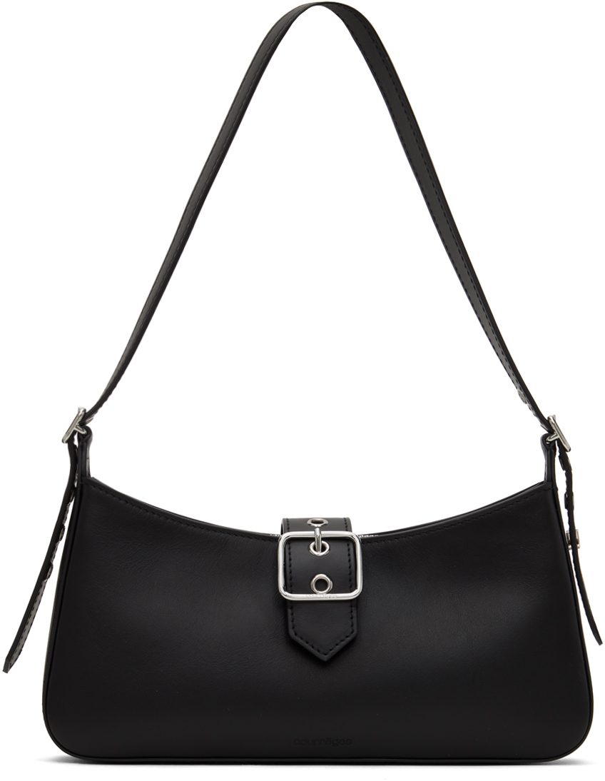 Courrèges Gogo Leather Shoulder Bag In 9999 Black