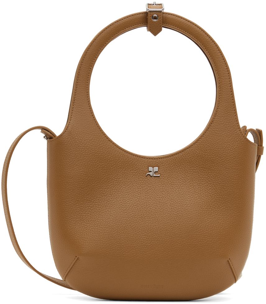 Courrèges Brown Holy Grained Leather Bag