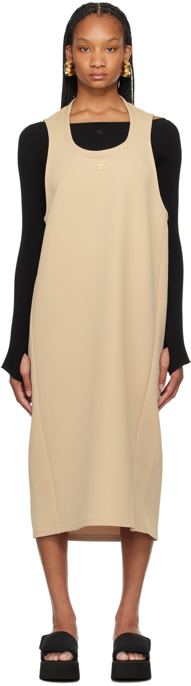 Courrèges Beige Holistic Midi Dress In 1007 Sand