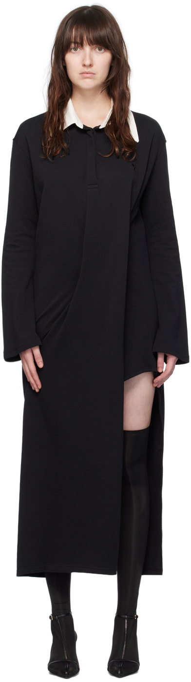 【関税込み】Courreges ブラック ツイスト マキシワンピース Courrègesのブラック ツイスト マキシワンピースがセール中