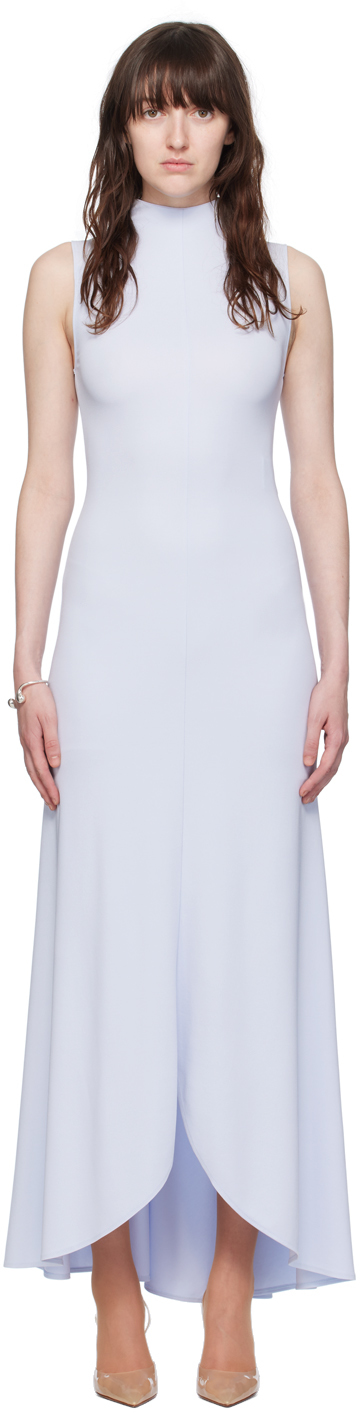 【関税込み】Courreges ブルー モックネック マキシドレス Courrègesのブルー モックネック マキシドレスがセール中