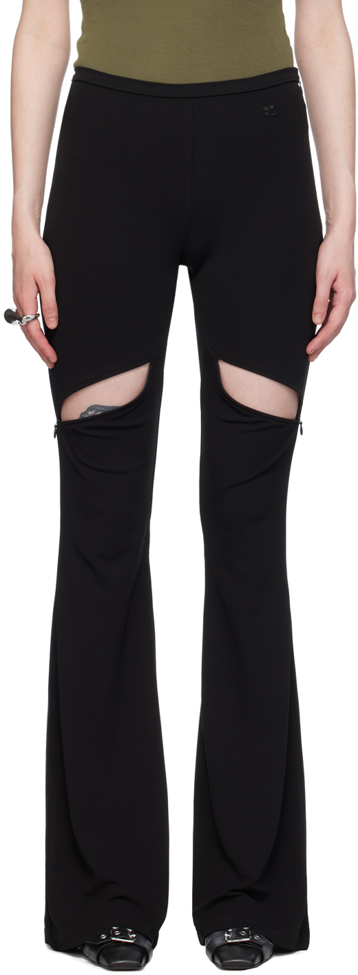 Shop Courrèges Black Ellipse Trousers In 9999 Black