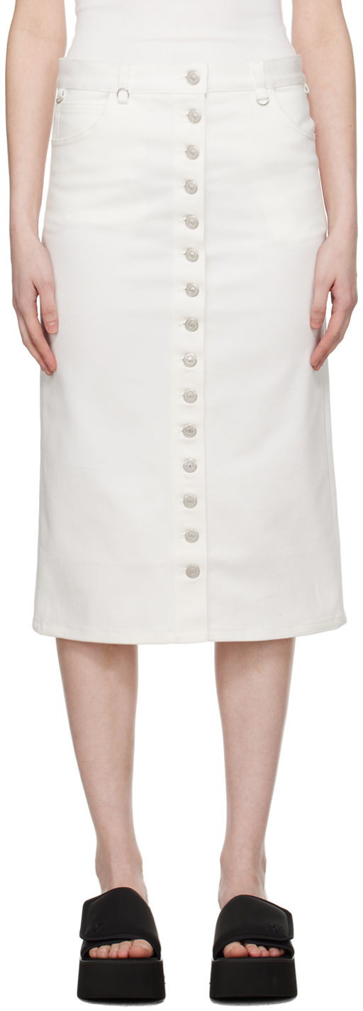 Courrèges White Multiflex Denim Midi Skirt