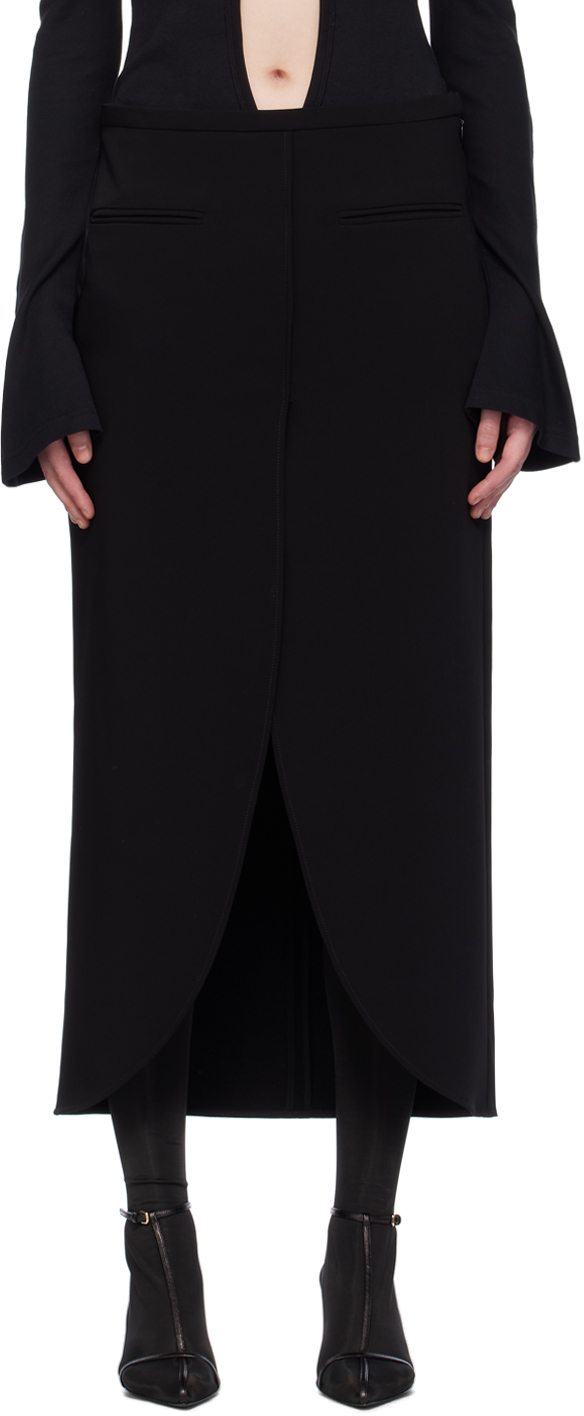 Courrèges Black Ellipse Midi Skirt