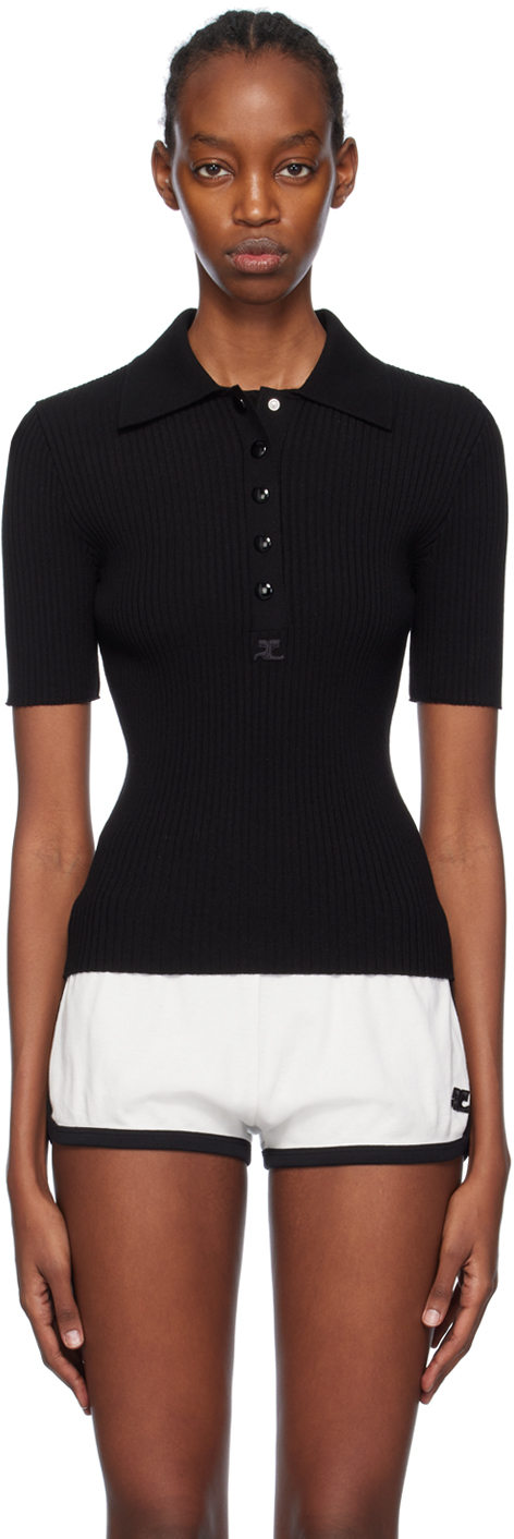 Courrèges Black AC Polo