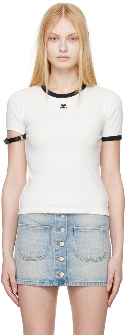 Courrègesのホワイト バックル Tシャツがセール中