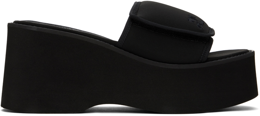 Courrèges Black Scuba Wave Platform Sandals