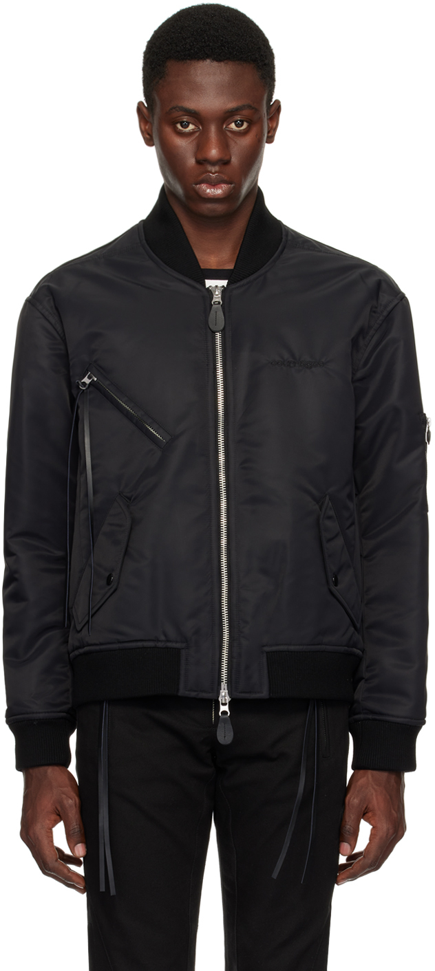 Shop Courrèges Black Cocoon Bomber Jacket In 9999 Black