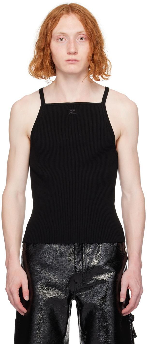 Courrèges Black Neckline Tank Top