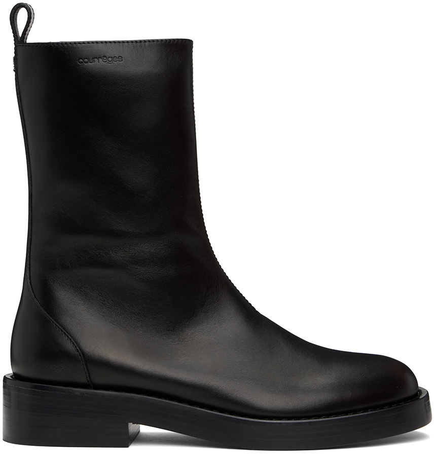 Courrèges Black Rider Boots In 9999 Black