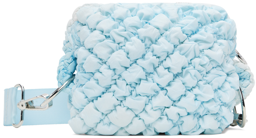 Shop Charlie Constantinou Ssense Exclusive Blue Quilted Side Bag In Aqua Turquoise Dye