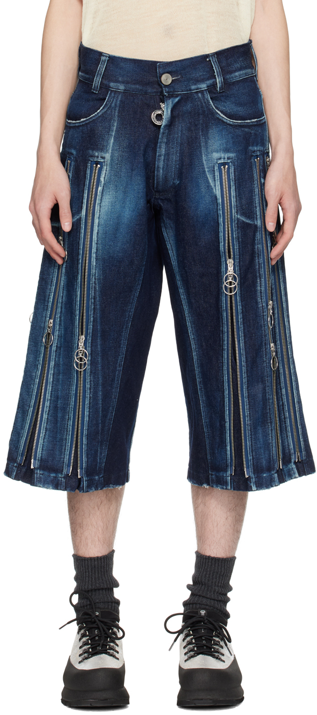 Indigo Adjustable Fit Denim Shorts