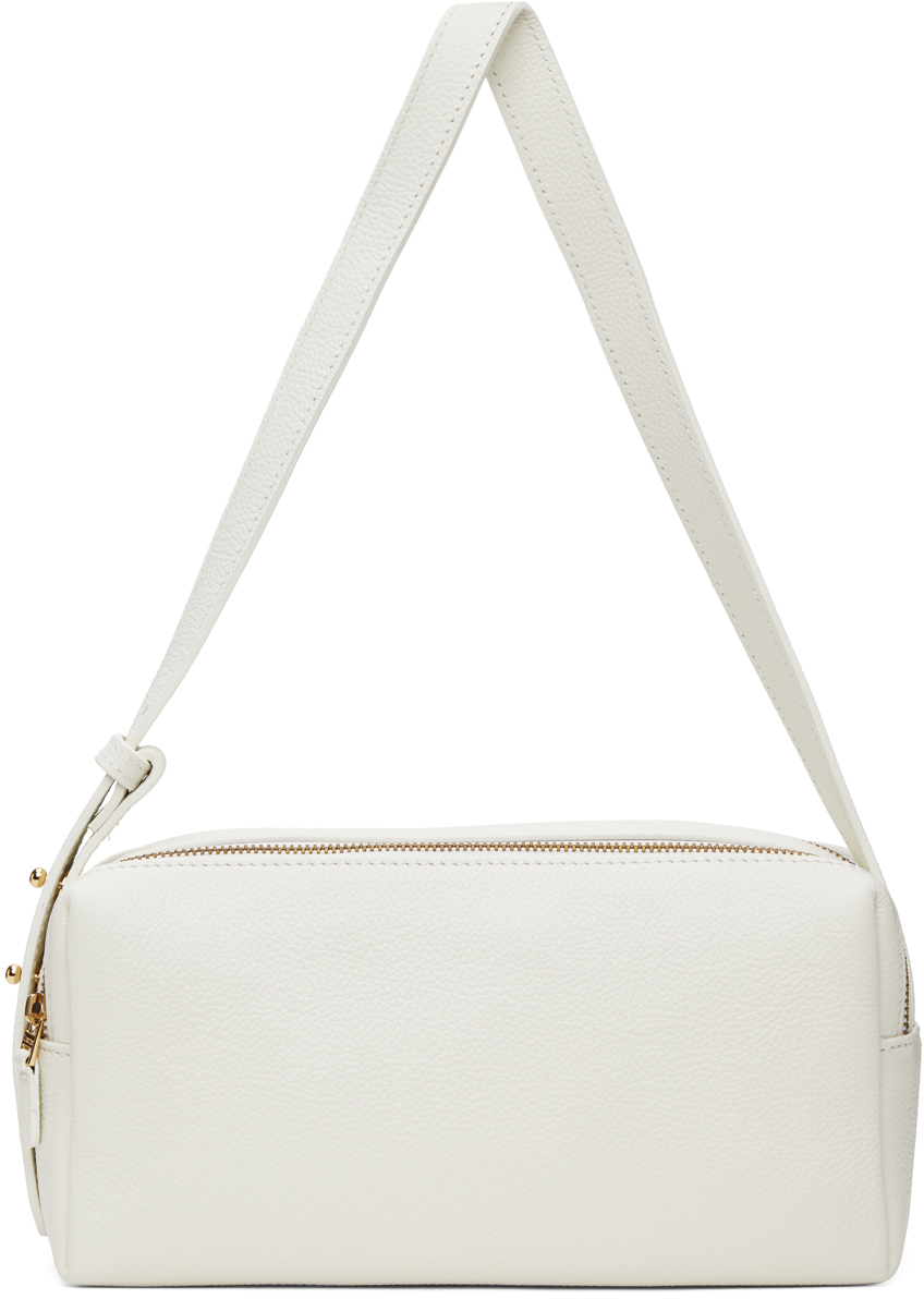 White Trousse Pebbled Leather Bag