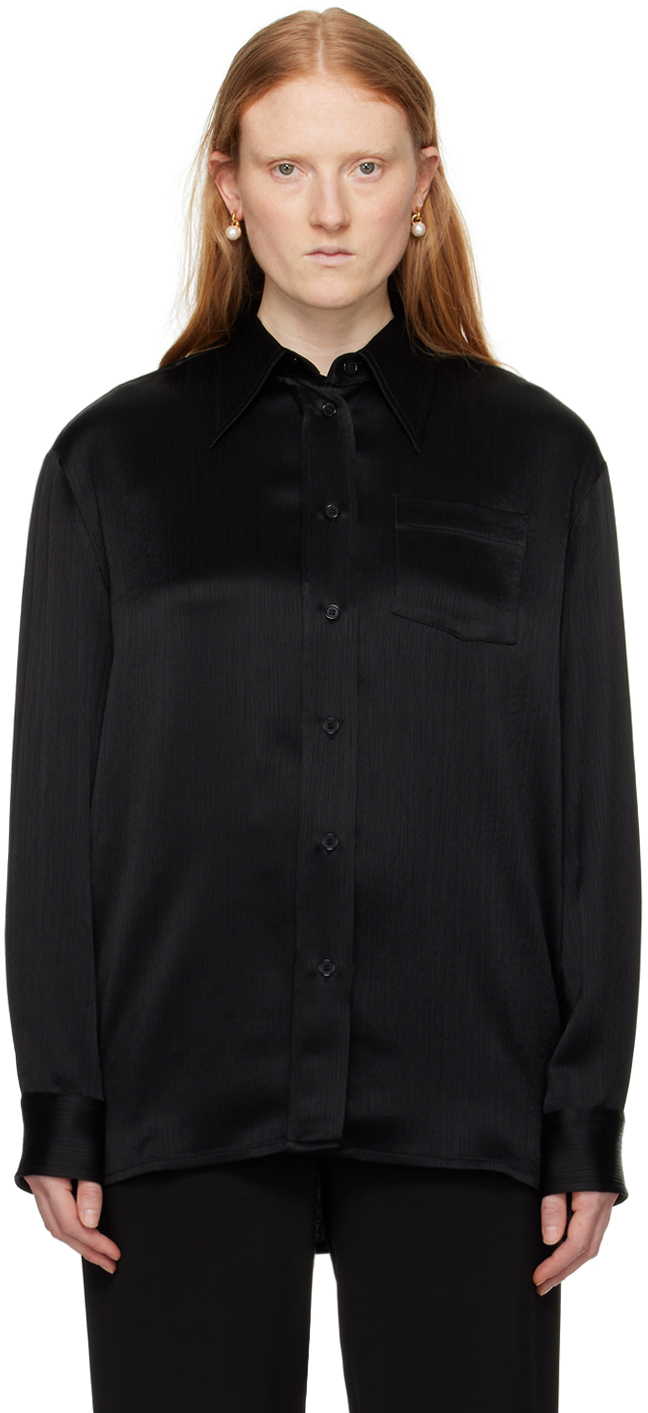 Shop Elleme Black Straight Shirt In Textured Black