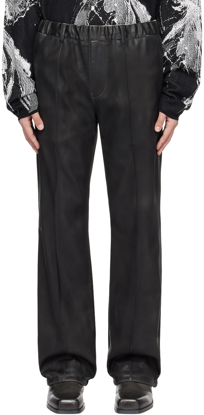 Shop Taakk Black Coated Trousers